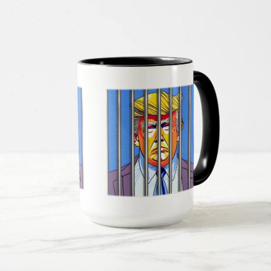 Trump in Jail Combo Mok, 15 oz Mok (Voorkant rechts)