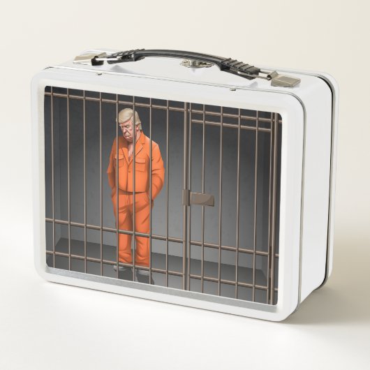 Trump in Jail White Lunchbox (Achterkant)