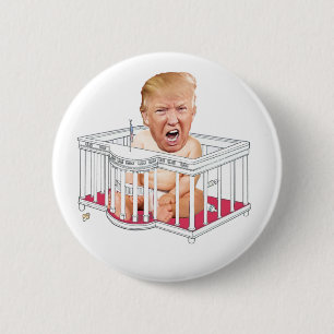 Trump in White House Playpen Ronde Button 5,7 Cm