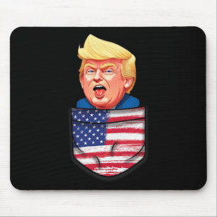 Trump in zak Amerikaanse vlag Grappige Trump 2024 Muismat