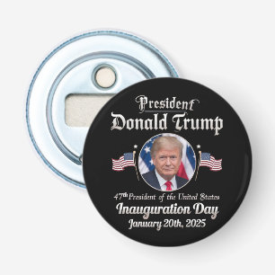 Trump inauguratie dag 2025 47e president van de VS Button Flesopener