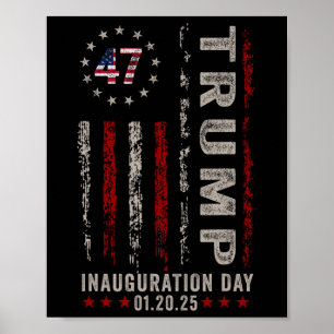 Trump Inauguratie Dag 2025 Memorabilia Vlag V Poster