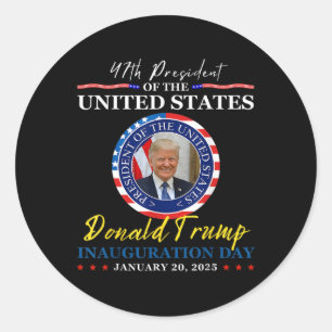 Trump inauguratiedag 2025 Donald Trump President Ronde Sticker