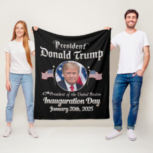 Trump Inauguration Day 2025 47e President van de V Fleece Deken
