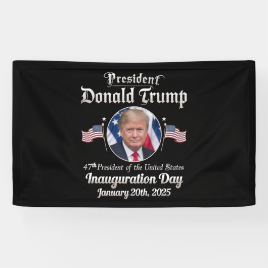 Trump Inauguration Day 2025 47e President van de V Spandoek (Horizontaal)