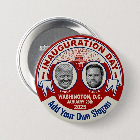 Trump Inauguration Day Souvenir Aangepaste Slogan Ronde Button 7,6 Cm (Voorkant /achterkant)