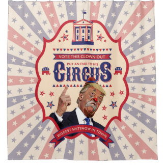 Trump is een clown - Circus Poster Douchegordijn