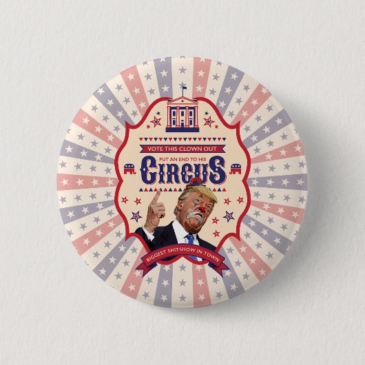 Trump is een clown - Circus Poster Ronde Button 5,7 Cm (Voorkant)
