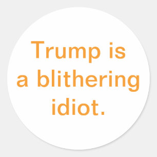 Trump is een kletsende idioot Hankamer Artjunkhaus Ronde Sticker
