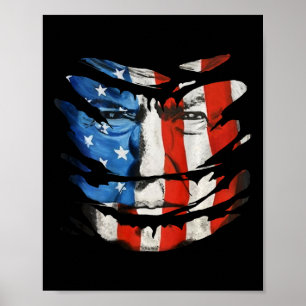 Trump Is Een Nationale Held Vs Tranen Vlag Gezicht Poster
