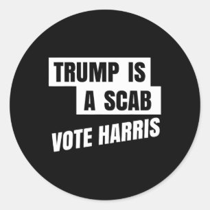 Trump is een schurk stem Harris 2 Ronde Sticker