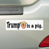 Trump is een varken bumpersticker (Op auto)