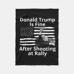 Trump is in orde nadat hij op rally heeft geschote fleece deken