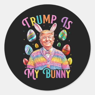Trump is mijn konijnenjacht eieren maken paasgroen ronde sticker