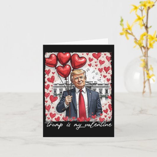 Trump is mijn Valentijn Funny Trump Valentijnsdag  Kaart (Gele Bloem)