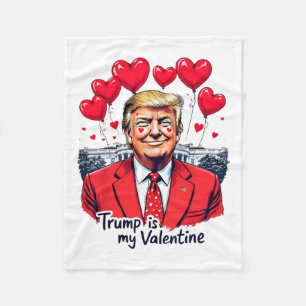 Trump is mijn Valentijn Funny Valentijnsdag Heart Fleece Deken