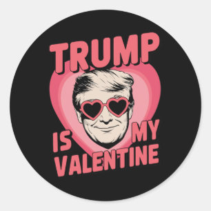 Trump Is Mijn Valentijn Grappige Valentijnsdag 1 Ronde Sticker