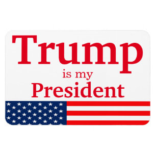 Trump is My President White met American Flag Magneet