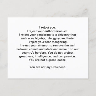 Trump is niet mijn President Briefkaart
