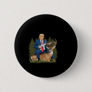 Trump jaagt op herten Grappig Bier Drink Bier Ronde Button 5,7 Cm