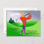 Trump Jouer Golf Politique Carte Postale (Devant / Derrière)