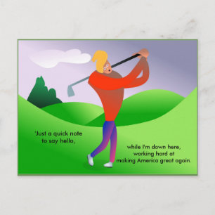Trump Jouer Golf Politique Carte Postale