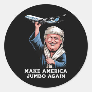 Trump Jumbo Jet Adventure voor luchtvaartliefhebbe Ronde Sticker