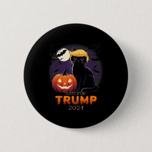Trump Kat Shirts Zwarte Kat Halloween Kostuum Kat Ronde Button 5,7 Cm