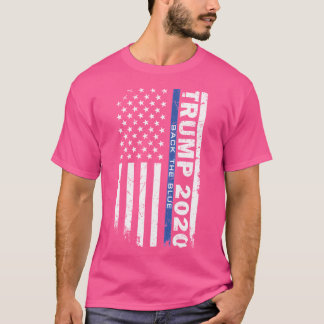 Trump keert zich tegen de Blue Pro Trump Blue Line T-shirt