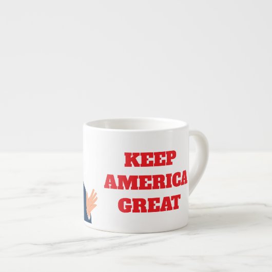Trump Kerst espresso mok - Keep America Great (Voorkant rechts)