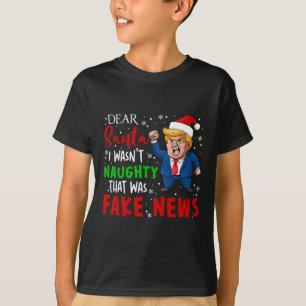 Trump Kerst Pyjama Beste Kerstman Nep Nieuws Grapp T-shirt