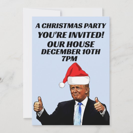 TRUMP KERSTFEEST AANGEPASTE UITNODIGINGEN (Voorkant)