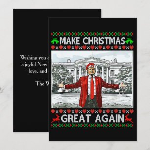 Trump Kerstman Hoed Maak Kerstmis Groot Again Feestdagenkaart