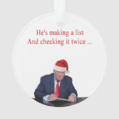 Trump Kerstmis: Hij maakt een lijst Ornament (achterkant)