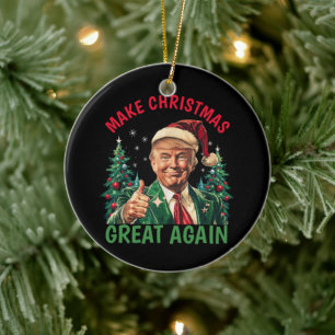 Trump Kerstmis, maak Kerstmis weer geweldig Keramisch Ornament