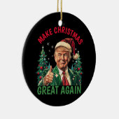 Trump Kerstmis, maak Kerstmis weer geweldig Keramisch Ornament (Rechts)
