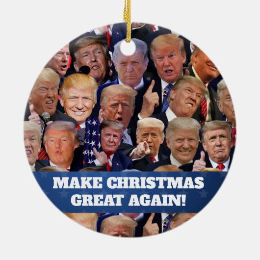 Trump-kerstversiering Keramisch Ornament (Achterkant)