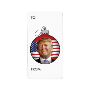 Trump-Label met kerstcadeaus Etiket