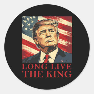 Trump Lang leve de koning Amerikaans patriottisch Ronde Sticker