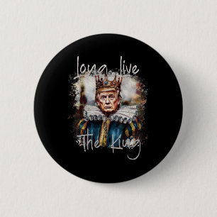 Trump Lang leve de Koning Funny Trump Watercolor G Ronde Button 5,7 Cm