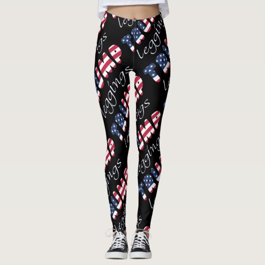 Trump Leggings Attention Patriotique n'importe que (Devant)
