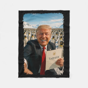 Trump legt tarief op pinguïn op Ironic Politics M Fleece Deken