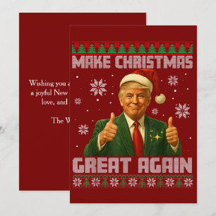 Trump lelijke kersttrui maakt kerst weer geweldig feestdagenkaart