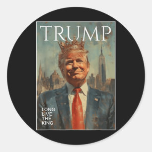 Trump leve de King Funny T - shirts Ronde Sticker