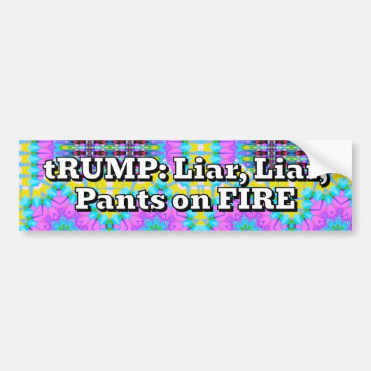 tRUMP: Liar, Liar, Pants on FIRE Bumpersticker (Voorkant)