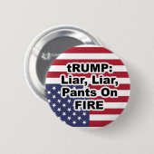 tRUMP: Liar, Liar, Pants on Fire Ronde Button 5,7 Cm (Voorkant /achterkant)