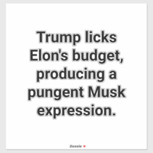 Trump likt Elon's Budget Hankamer Artjunkhaus Yum Sticker