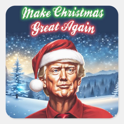 Trump - Maak Kerstmis weer geweldig Vierkante Sticker (Voorkant)