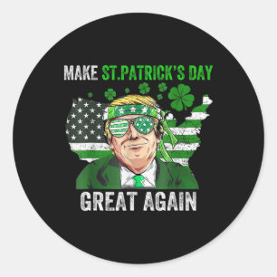Trump Maak St Patricks Day Geweldig Weer Grappig T Ronde Sticker