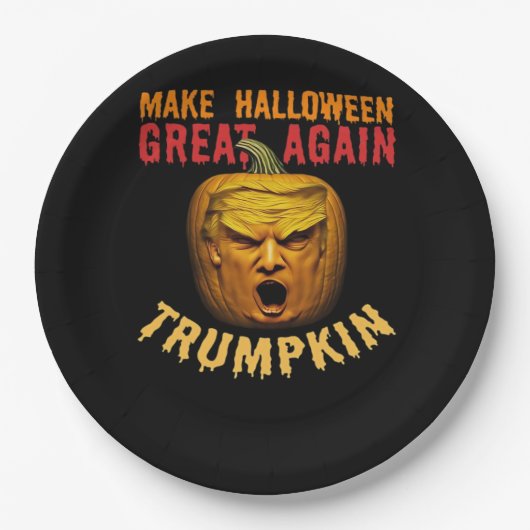 Trump maakt Halloween weer geweldig - Funny Donald Papieren Bordje (Voorkant)